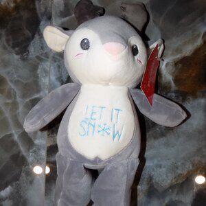 Delightful Holiday Products 8.5" Gray Reindeer Plush "Let it Snow" NEW